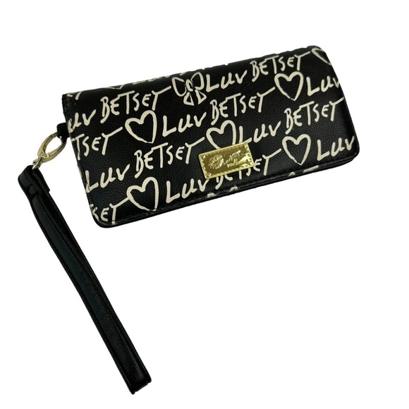 Luv Betsey Wristlet Wallet Black White - Picture 4 of 9